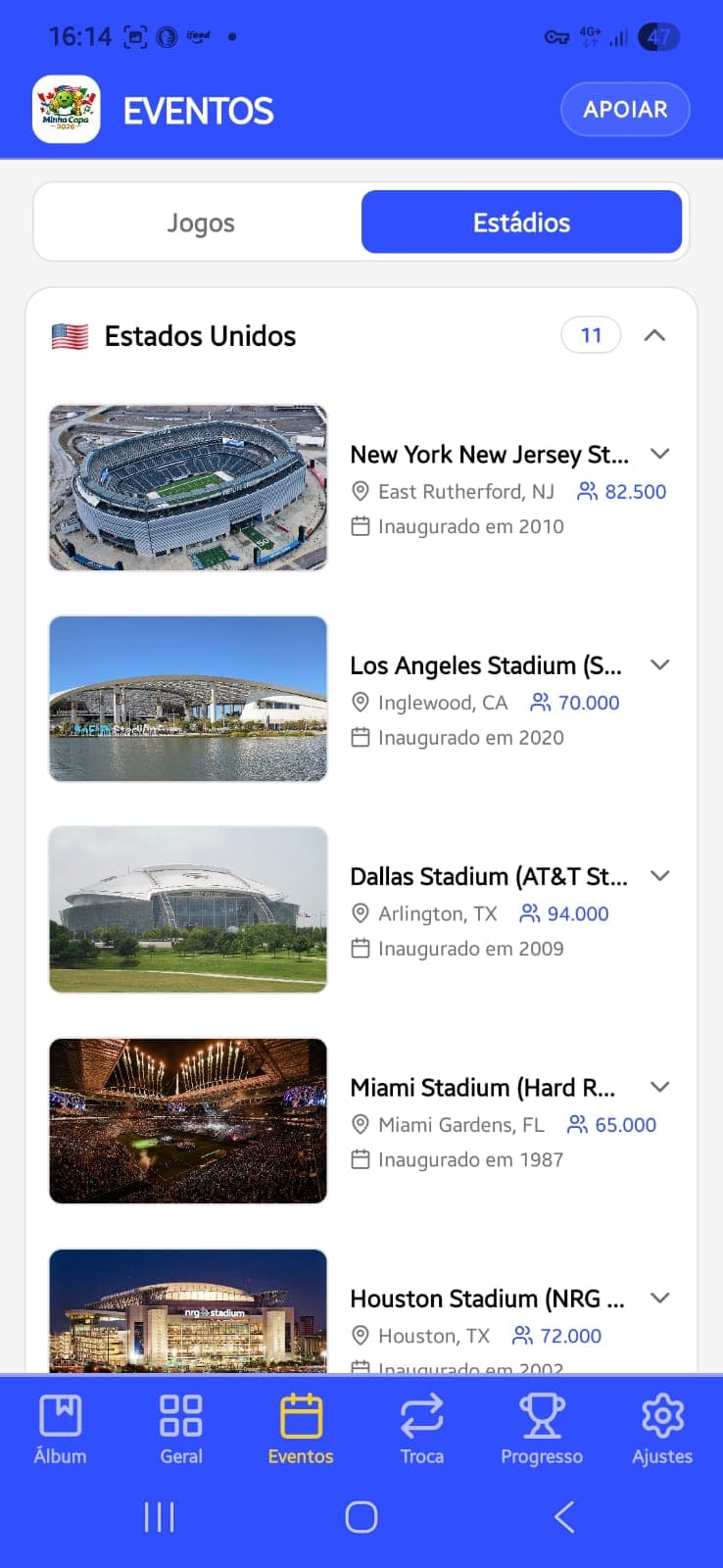Captura do aplicativo Minha Copa 2026 — imagem 2 de 13