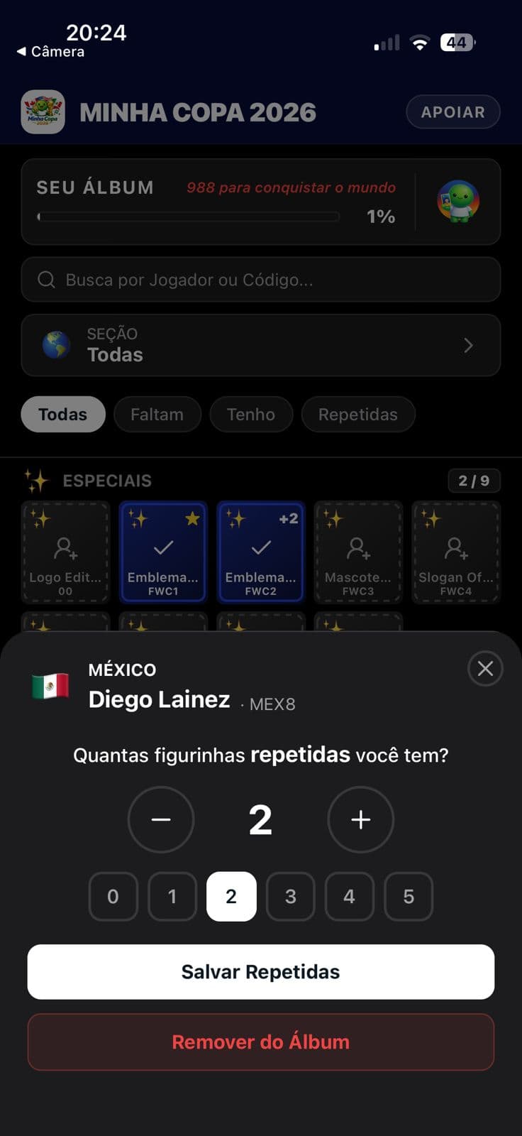 Captura do aplicativo Minha Copa 2026 — imagem 4 de 13