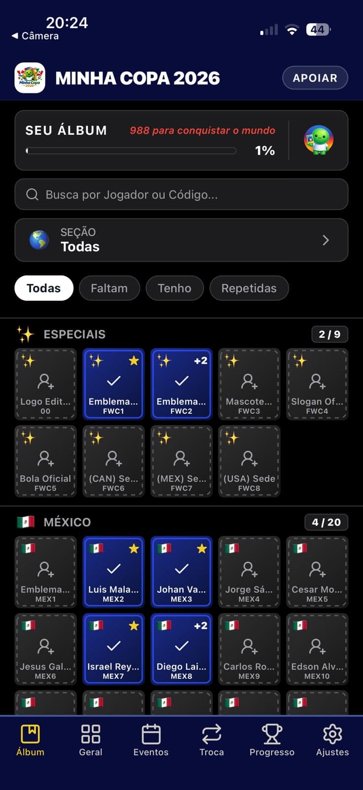 Captura do aplicativo Minha Copa 2026 — imagem 5 de 13