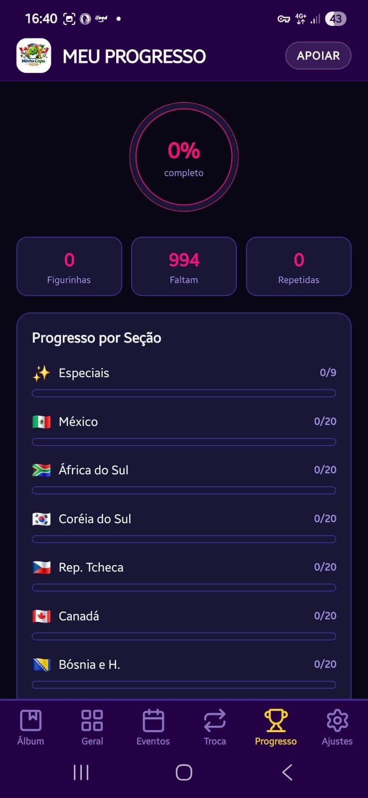 Captura do aplicativo Minha Copa 2026 — imagem 8 de 13